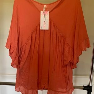 Oversized coral blouse